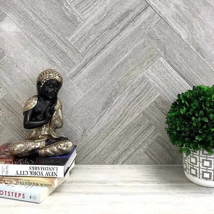 Shop Mir Skalini 3x12 Etched Chevron Wooden Grey | Artistic Tile & Stone