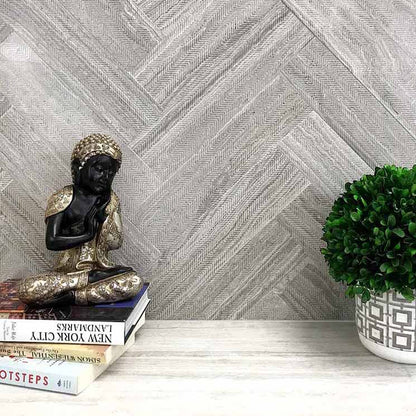 Shop Mir Skalini Etched Chevron Wooden Grey 3x12 |   Artistic Tile & Stone