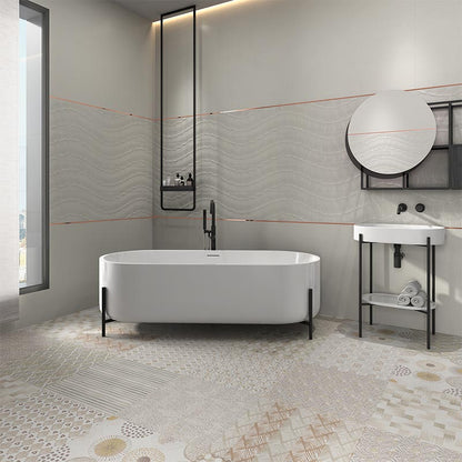 Shop Mir Movement Ivory Deco 11.7 x 39.2 |   Artistic Tile & Stone
