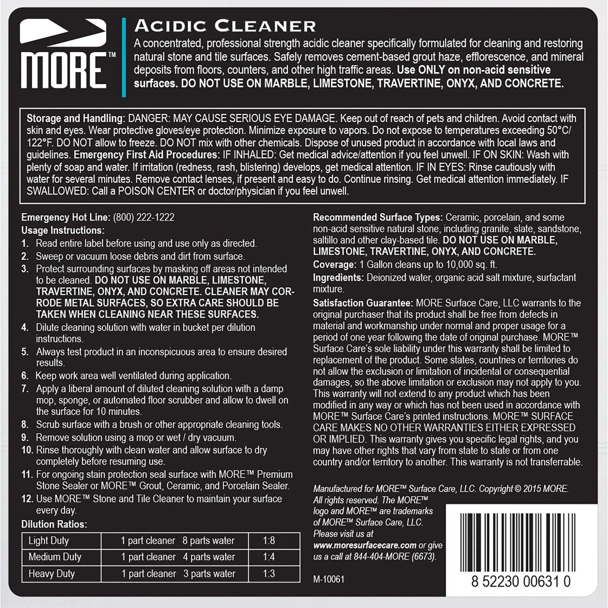 More Acidic Cleaner Gallon 