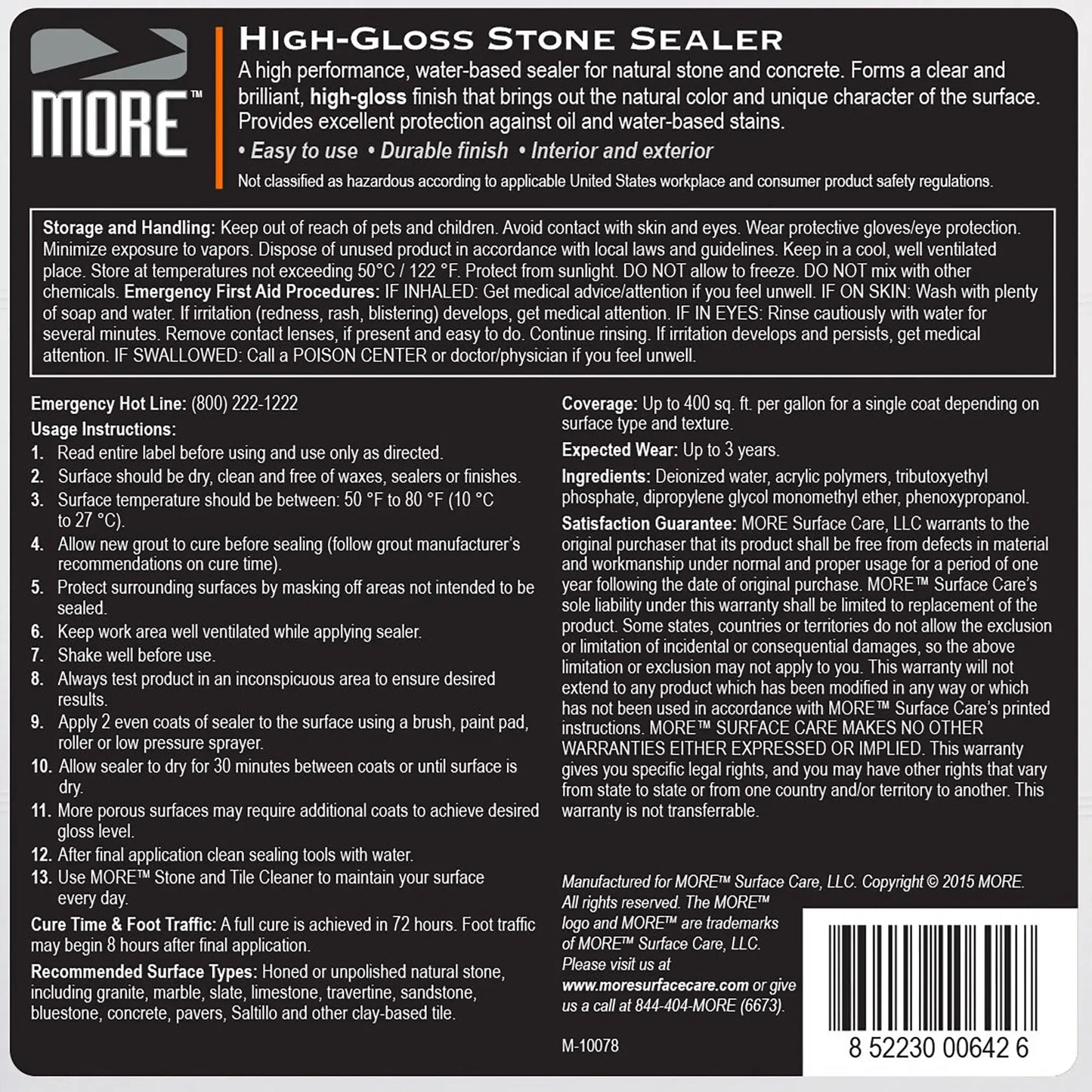 More High Gloss Stone Sealer Gallon 