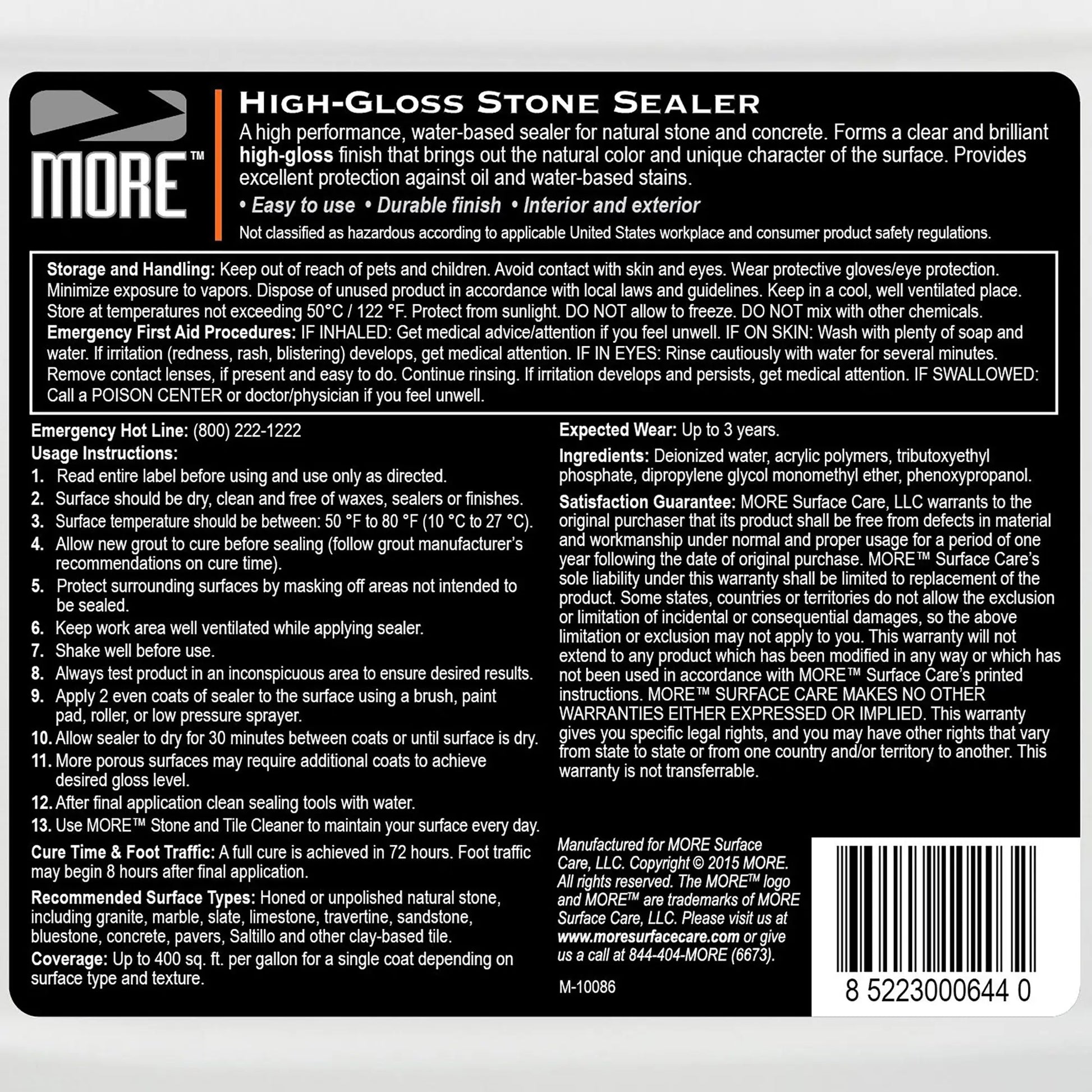 More High Gloss Stone Sealer Quart 