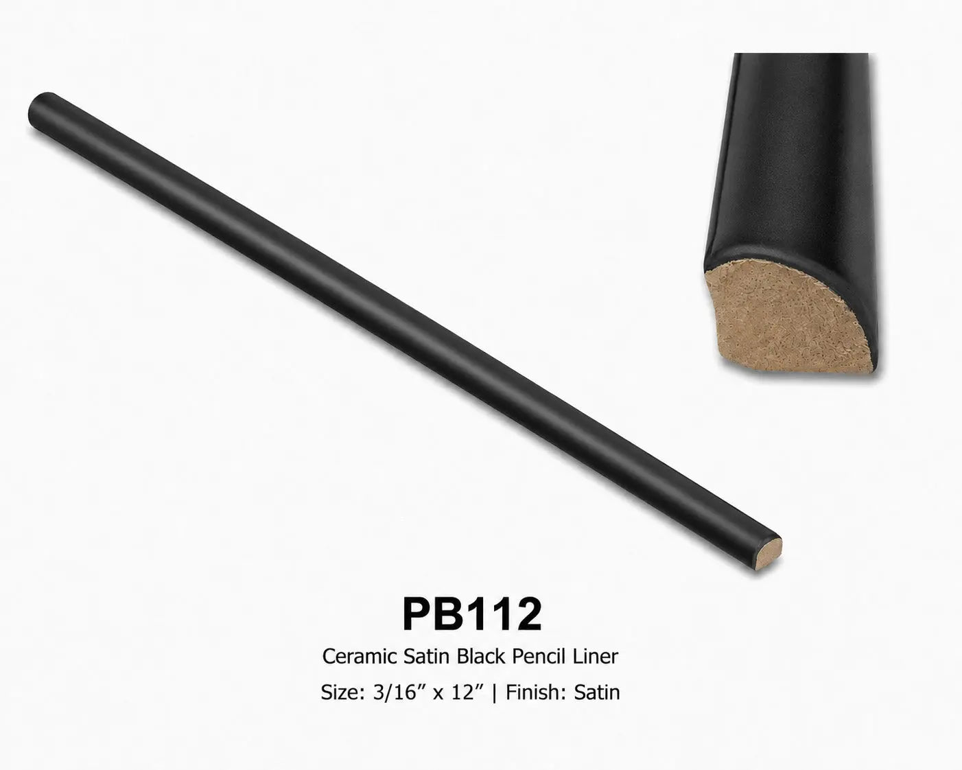 Shop Tuxedo 1/2 x 12 inch Pencil SBN |   Artistic Tile & Stone