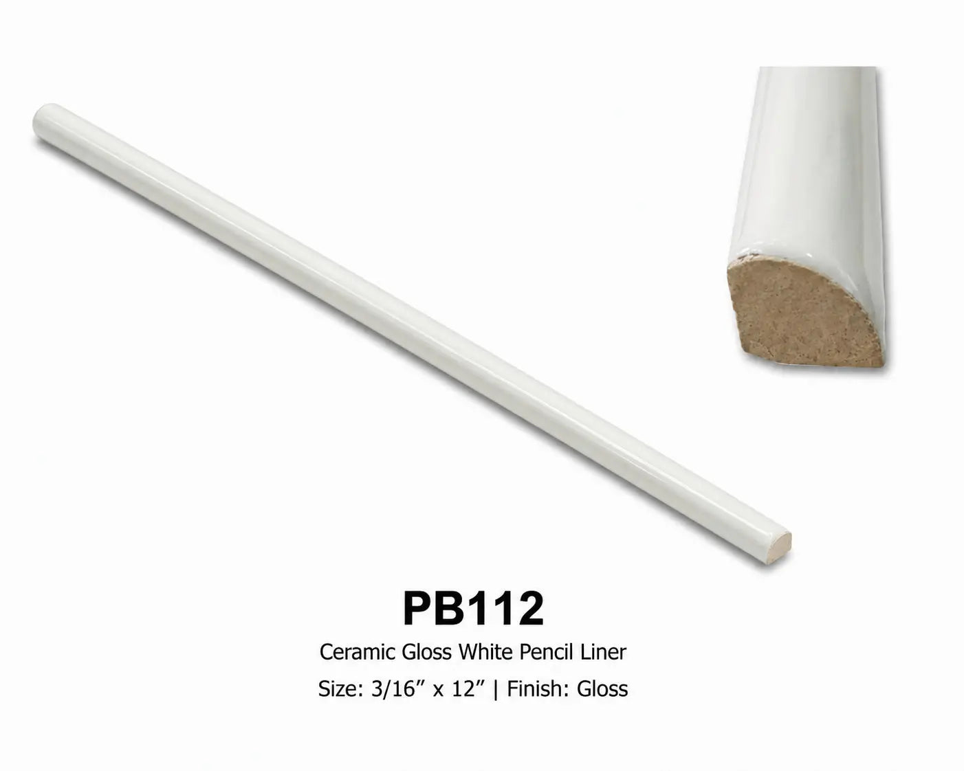 Shop Tuxedo 1/2 x 12 inch Pencil SBN |   Artistic Tile & Stone