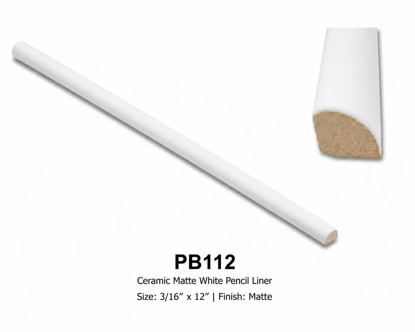 Shop Tuxedo 1/2 x 12 inch Pencil SBN |   Artistic Tile & Stone