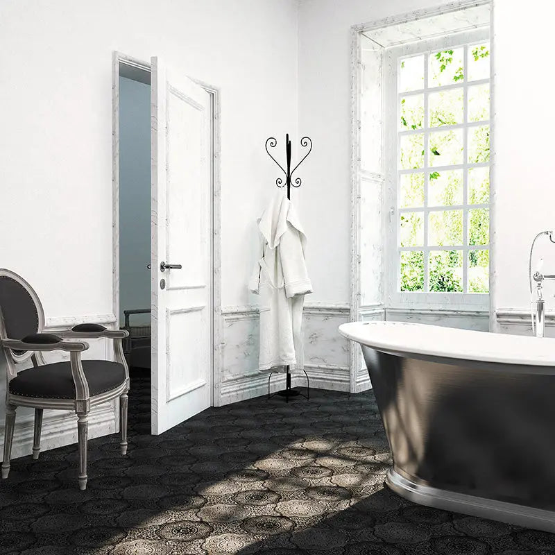 Shop Mir Skalini Pantheon Floreale Black | Artistic Tile & Stone