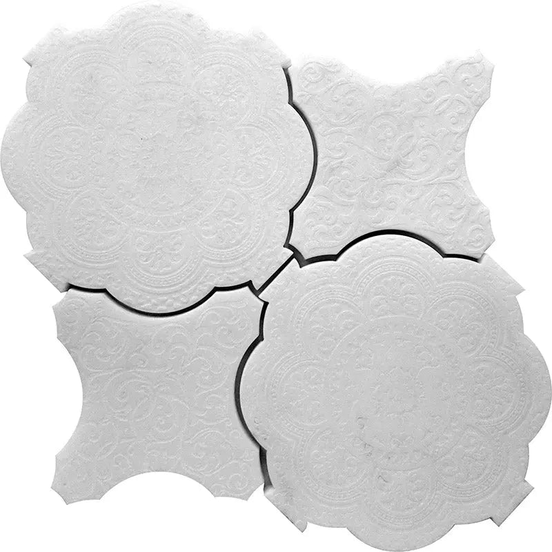 Shop Mir Skalini Pantheon Floreale White | Artistic Tile & Stone