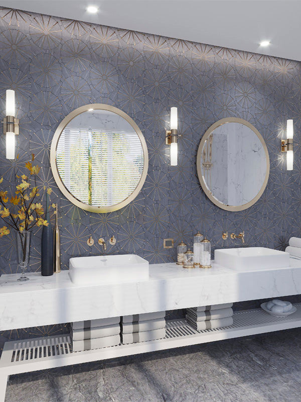 Shop Mir Skalini Rockefeller Grey Sunburst |   Artistic Tile & Stone