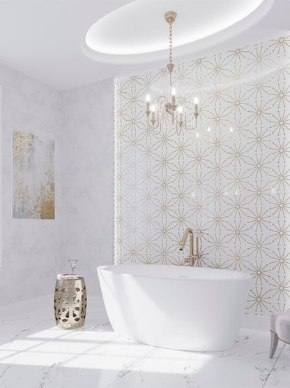 Shop Mir Skalini Rockefeller White Sunburst |   Artistic Tile & Stone