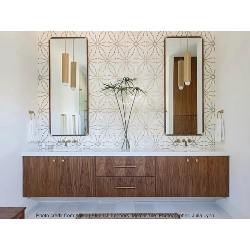 Shop Mir Skalini Rockefeller White Sunburst |   Artistic Tile & Stone