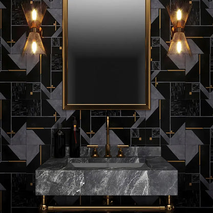 Shop Mir Skalini Rockefeller Black NouveauÂ |Â Â  Artistic Tile & Stone