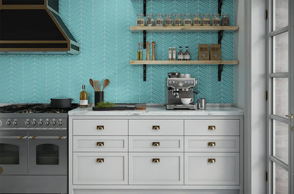 Shop Palms Azure Gloss 9-1/4 x 11-3/4 |   Artistic Tile & Stone