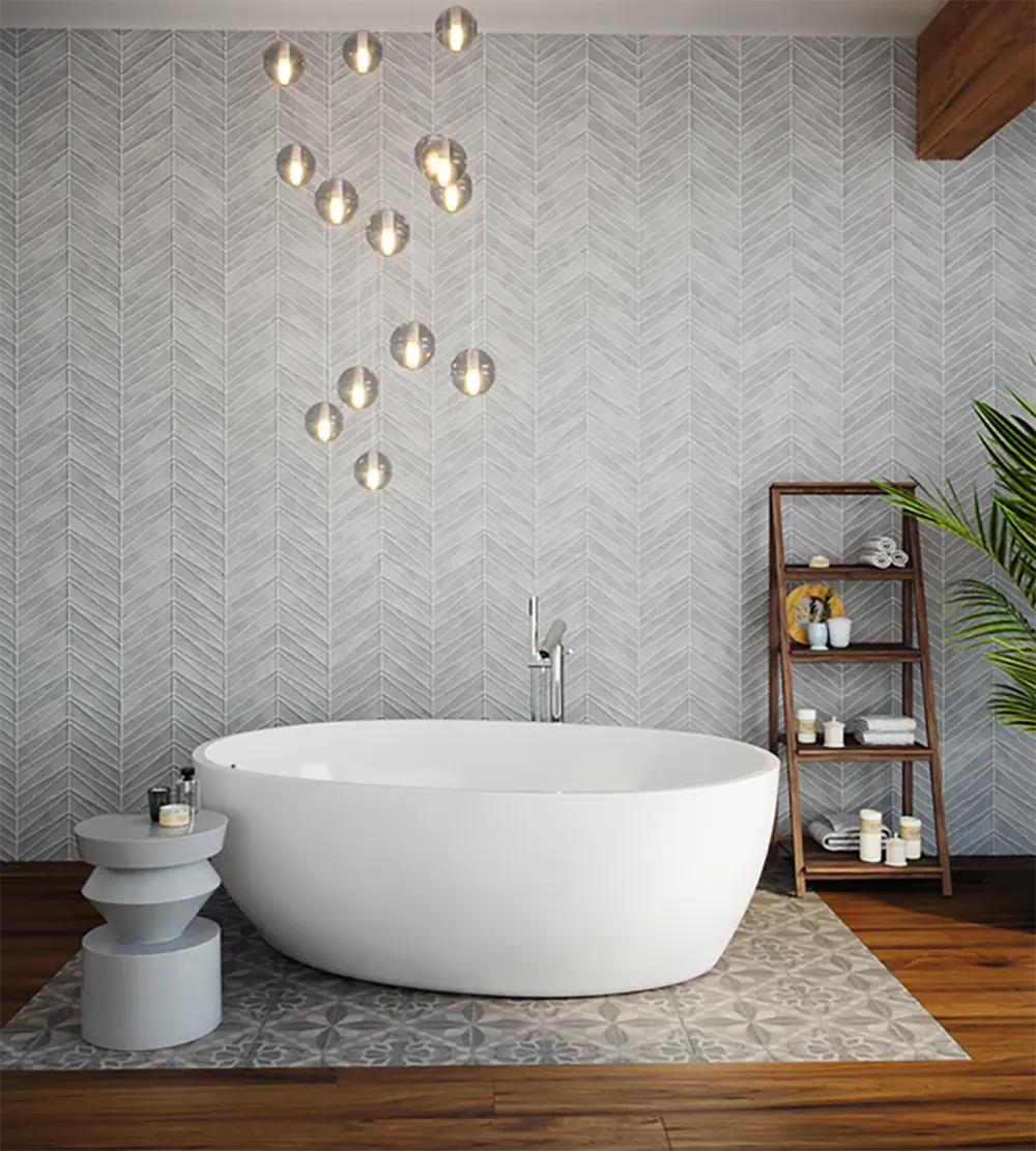 Shop Palms Glacier Gloss 9-1/4 x 11-3/4 |   Artistic Tile & Stone