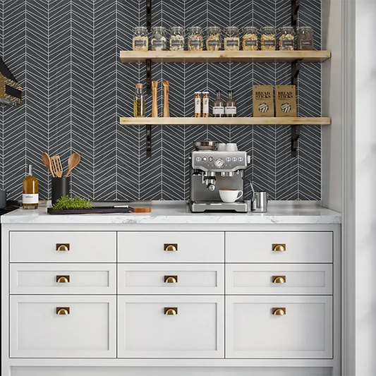 Shop Palms Graphite Gloss 9-1/4 x 11-3/4 |   Artistic Tile & Stone