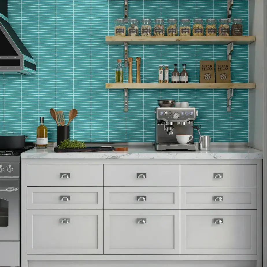 Shop Island Stone Waveline Azure Matte 12-3/4 x 12-5/8ÃƒÆ’Ã¢â‚¬Å¡Ãƒâ€šÃ‚Â |ÃƒÆ’Ã¢â‚¬Å¡Ãƒâ€šÃ‚Â ÃƒÆ’Ã¢â‚¬Å¡Ãƒâ€šÃ‚Â  Artistic Tile & Stone