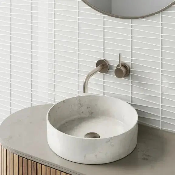 Shop Island Stone Waveline Pure Silk Gloss 12-3/4 x 12-5/8 | Artistic Tile & Stone