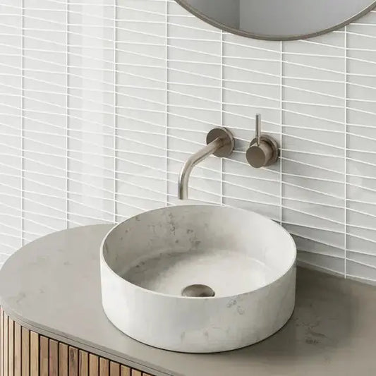 Shop Island Stone Waveline Pure Silk Gloss 12-3/4 x 12-5/8 | Artistic Tile & Stone