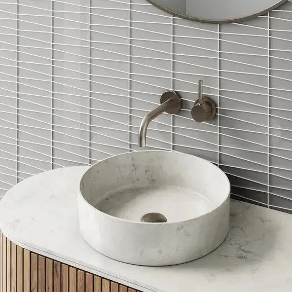 Shop Island Stone Waveline Tule Gloss 12-3/4 x 12-5/8 | Artistic Tile & Stone