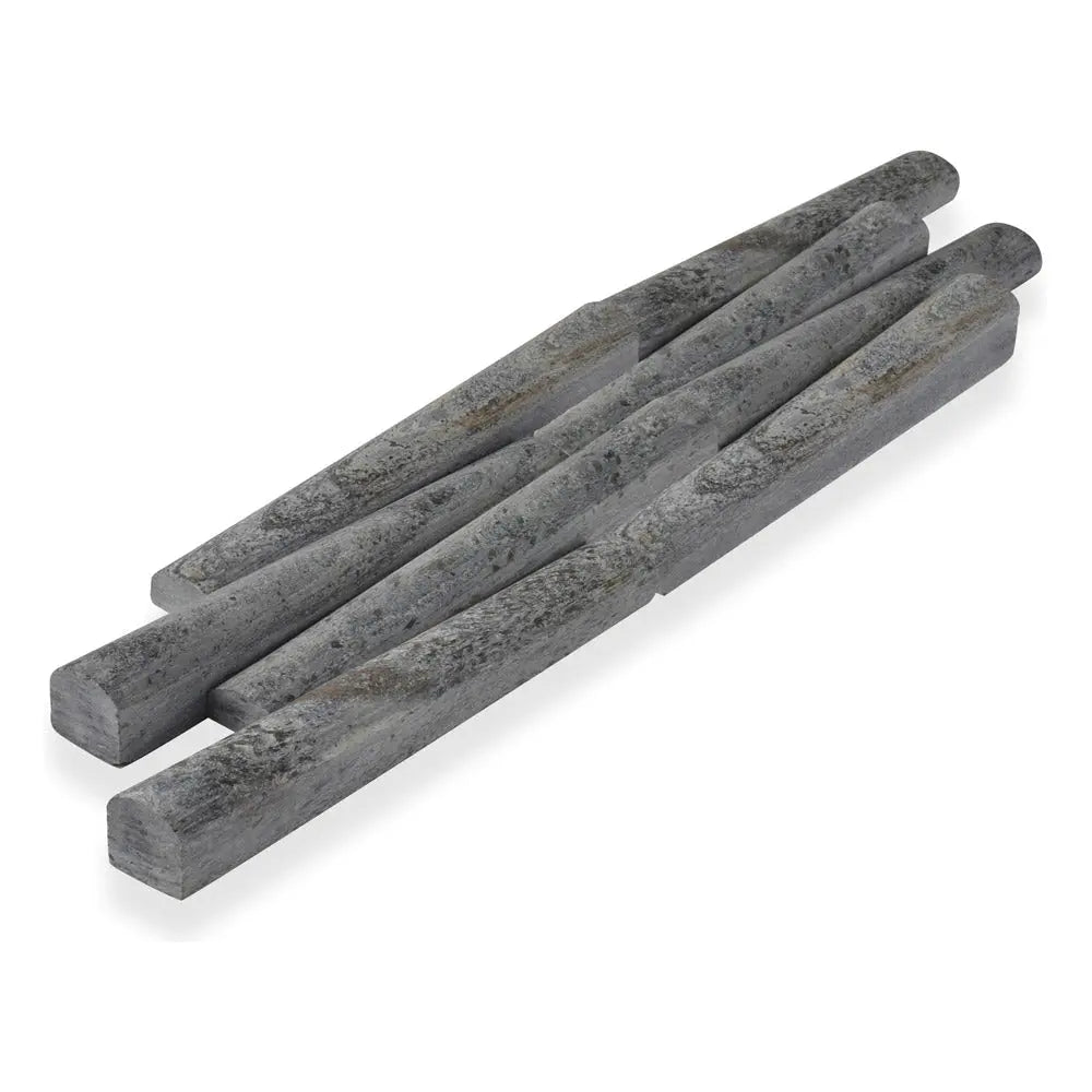 Shop Island Stone Profiles Crescent Interlock Mini Silver Quartzite 3x12 | Artistic Tile & Stone