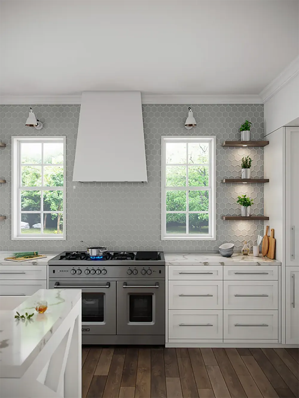 Shop Hex Fog Gloss 10-1/4 x 11-3/4 |   Artistic Tile & Stone