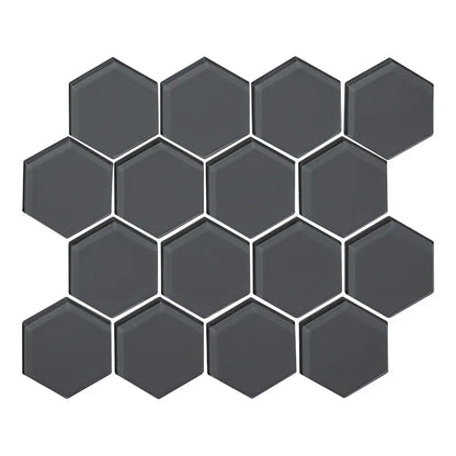 Shop Sample -  Island Stone Glass Hex Graphite Gloss 10-1/4 x 11-3/4 |   Artistic Tile & Stone