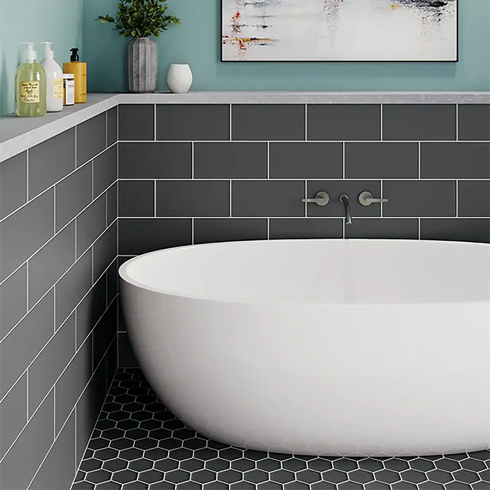 Shop Hex Graphite Matte 10-1/4 x 11-3/4 |   Artistic Tile & Stone