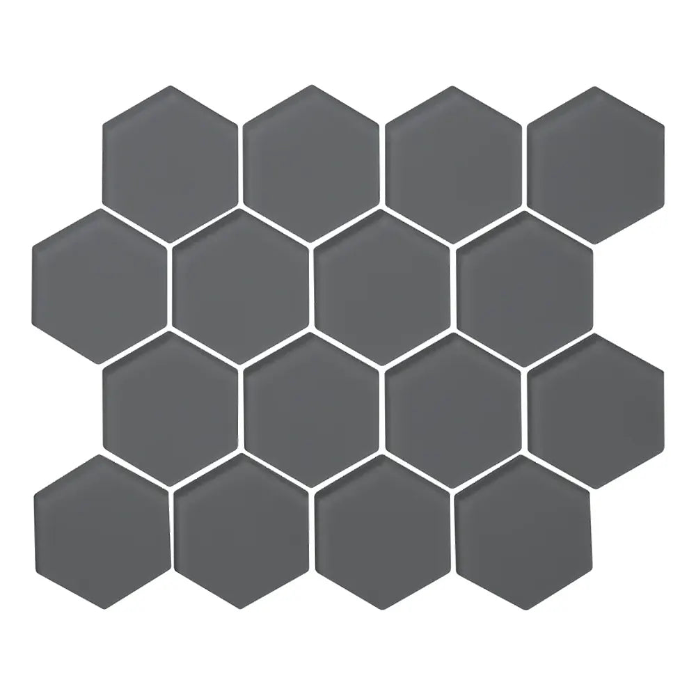 Shop Sample -  Island Stone Glass Hex Graphite Matte 10-1/4 x 11-3/4 |   Artistic Tile & Stone