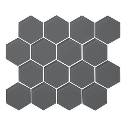 Shop Sample -  Island Stone Glass Hex Graphite Matte 10-1/4 x 11-3/4 |   Artistic Tile & Stone