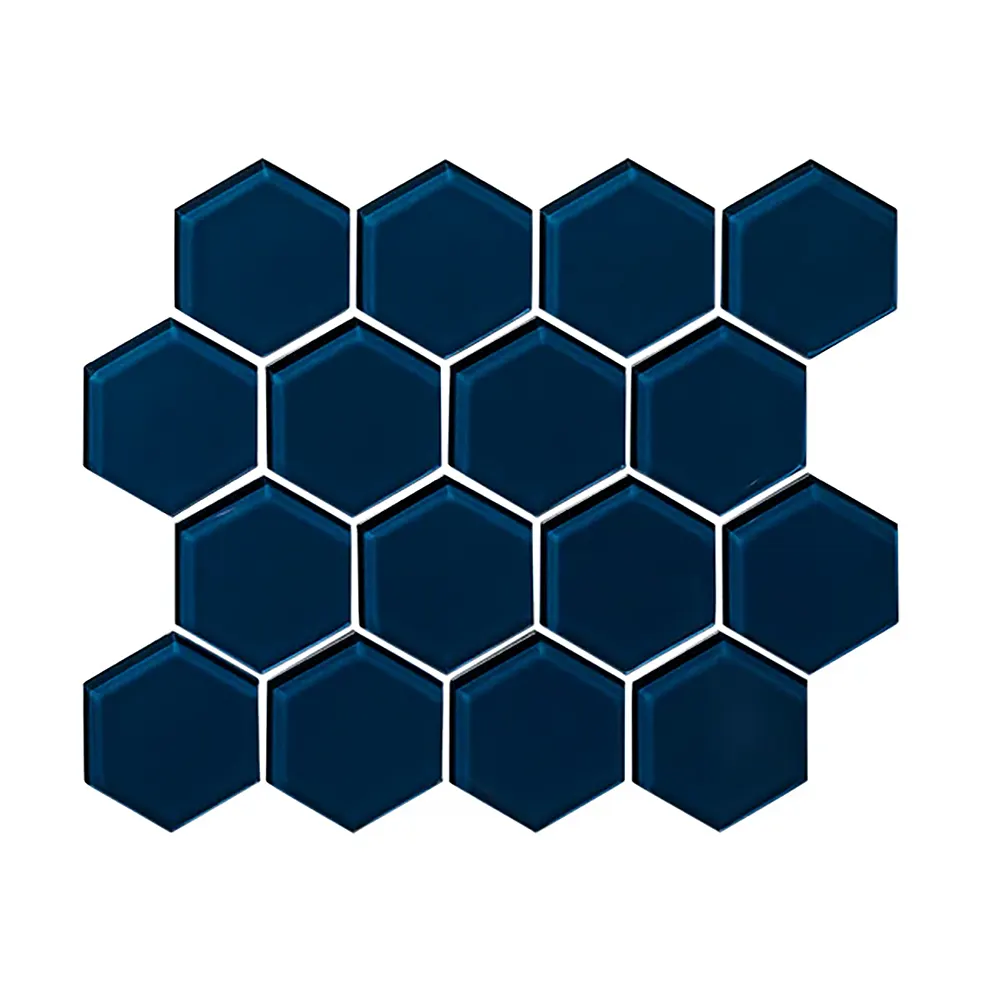 Shop Sample -  Island Stone Glass Hex Midnight Gloss 10-1/4 x 11-3/4 |   Artistic Tile & Stone
