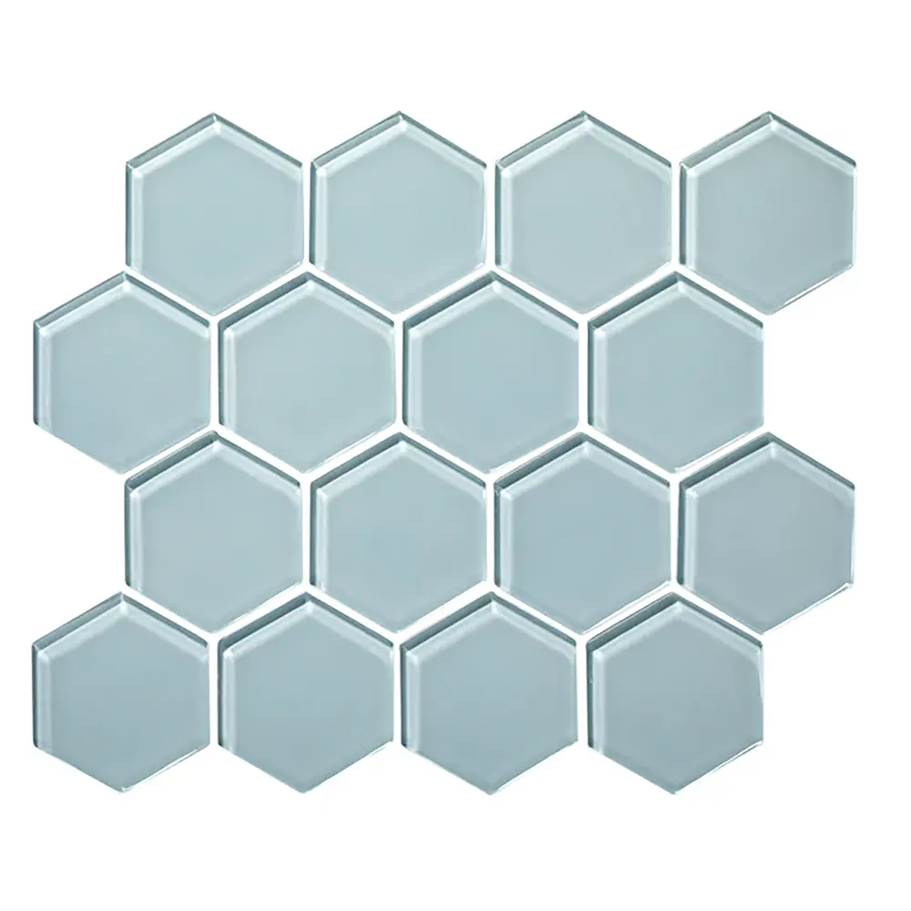 Shop Sample -  Island Stone Glass Hex Oceania Gloss 10-1/4 x 11-3/4 |   Artistic Tile & Stone