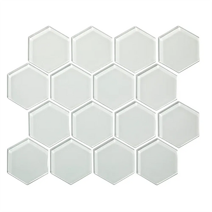 Shop Sample -  Island Stone Glass Hex Pure Silk Gloss 10-1/4 x 11-3/4 |   Artistic Tile & Stone