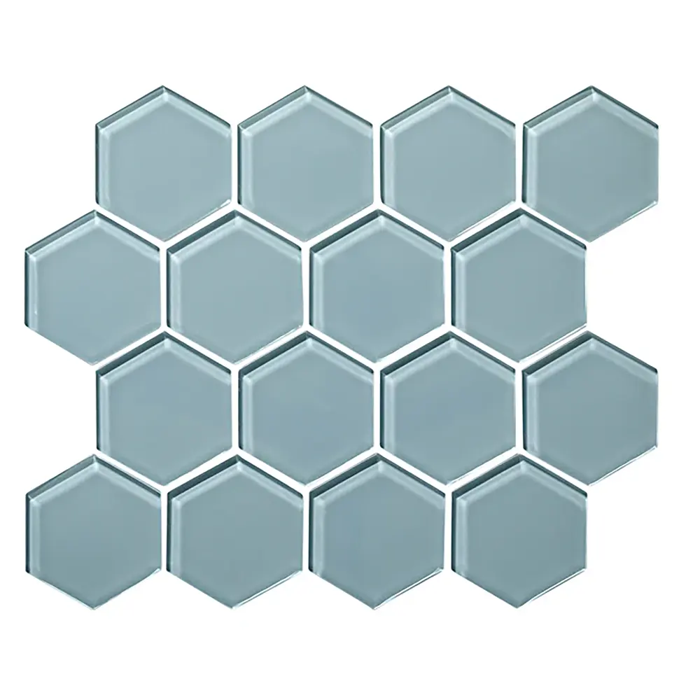 Shop Sample -  Island Stone Glass Hex Stratos Gloss 10-1/4 x 11-3/4 |   Artistic Tile & Stone