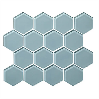 Shop Sample -  Island Stone Glass Hex Stratos Gloss 10-1/4 x 11-3/4 |   Artistic Tile & Stone
