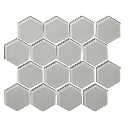 Shop Sample -  Island Stone Glass Hex Tule Gloss 10-1/4 x 11-3/4 |   Artistic Tile & Stone