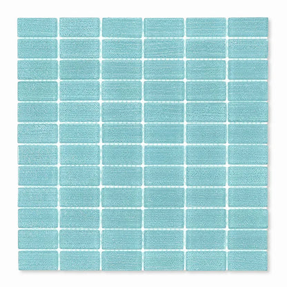Island Stone Glass Cascade Azure 1x2 Mosaic