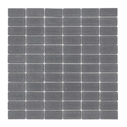 Island Stone Glass Cascade Graphite 1x2 Mosaic