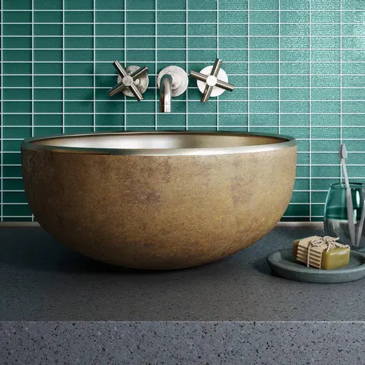 Shop Island Stone Cascade Lagoon 1x2 Mosaic |   Artistic Tile & Stone