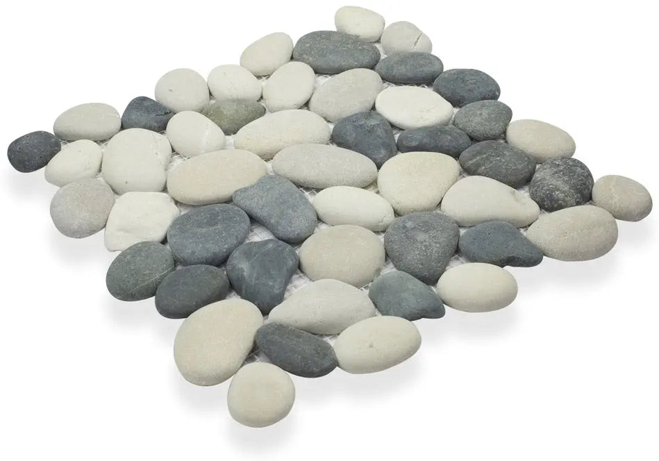 Shop Island Stone Perfect Pebble Black & Tan 11-3/4 x 11-3/4 | Artistic Tile & Stone