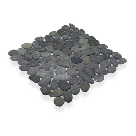 Shop Island Stone Petite Pebble Medan Charcoal 11-3/4 x 11-3/4 | Artistic Tile & Stone