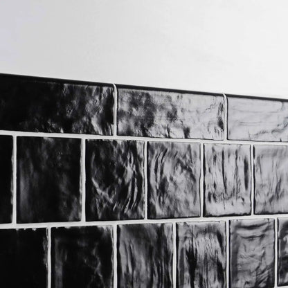 Shop SOHO Myorca Zellige Look Black Satin 2x8 SBN |   Artistic Tile & Stone