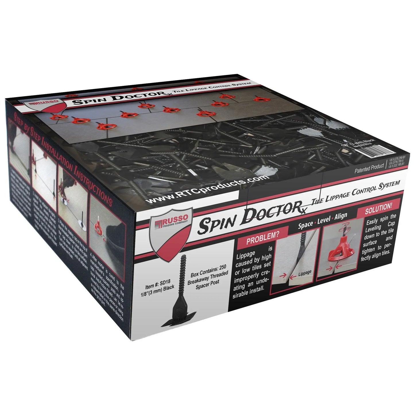 Shop Spin Doctor Tile Leveling System 1/8 Bases 250pc |   Artistic Tile & Stone